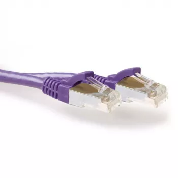 ACT Paars 25 meter LSZH SFTP CAT6A patchkabel met knikbescherming en RJ45-stekkers