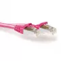 ACT Roze 2 meter LSZH SFTP CAT6A patchkabel met knikbescherming en RJ45-stekkers