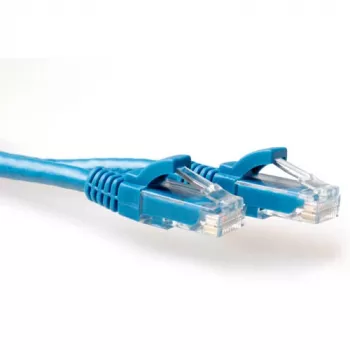 ACT blauw 1 meter U/UTP CAT6A-patchkabel met vergrendelingsbescherming met RJ45-stekkers