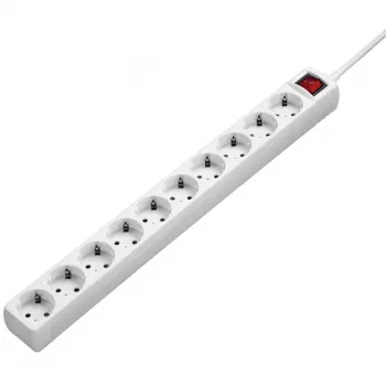 Hama 00137234 overspanningsbeveiliging wit 10 AC-stopcontacten 230 V 3 m