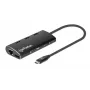 Manhattan USB-C dock/hub met kaartlezer, aansluitingen (x6): Ethernet, HDMI, USB-A (x3) en USB-C, met Power Delivery (100 W) naar de USB-C-aansluiting (let op: extra USB-C-voeding en USB-C-kabel vereist), universeel voor alle apparaten, aluminium, komt overeen met DKT30CSDHPD3