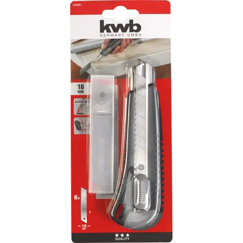 Cuttermes KWB 026691 afbreekmes 1,8 cm bladbreedte