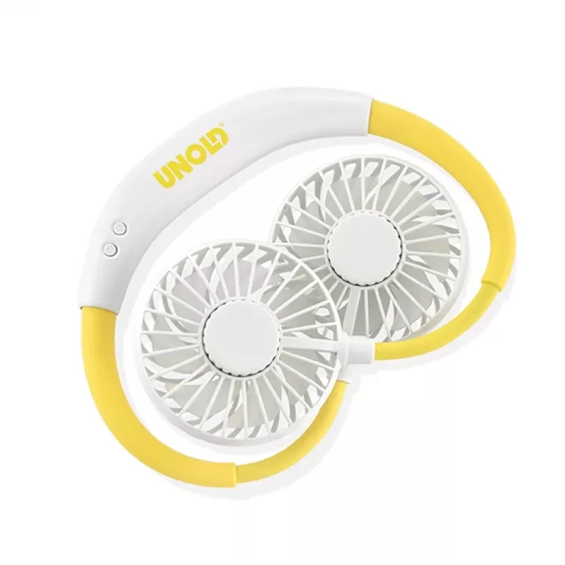 Unold Neck Fan Breezy White, wit, geel, 2 ventilatoren, 8 u, nekventilator, wit, 1 stuk
