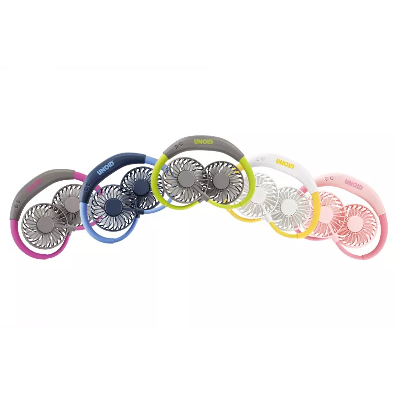 Unold nekventilator Breezy Pink, roze, 2 ventilatoren, 8 u, nekventilator, wit, 1 stuk