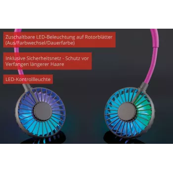 Unold nekventilator Breezy Anthrazit, antraciet, paars, 2 ventilatoren, 8 u, nekventilator, wit, 1 stk.