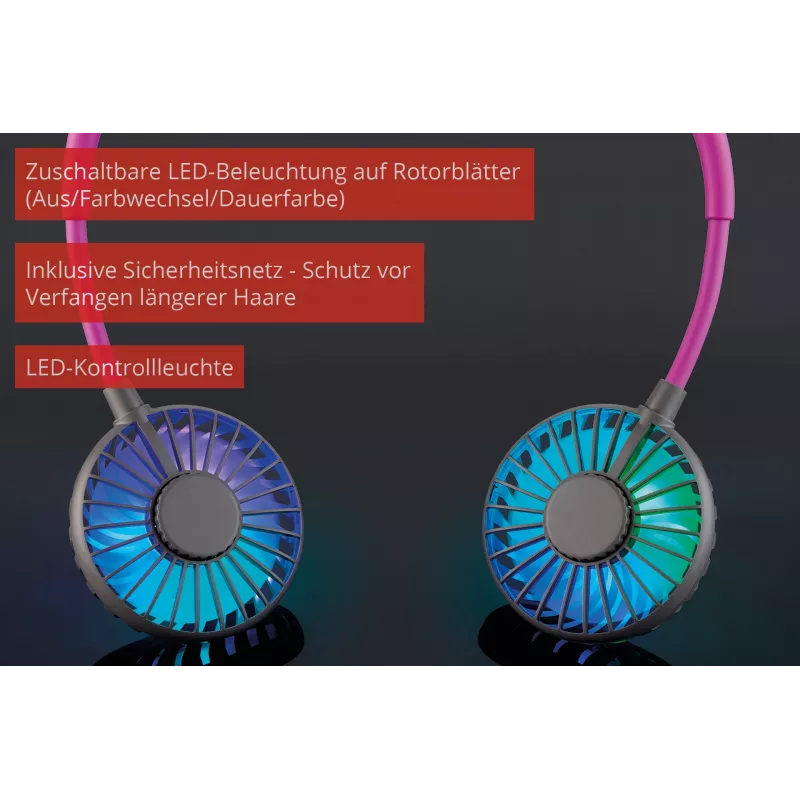 Unold nekventilator Breezy Anthrazit, antraciet, paars, 2 ventilatoren, 8 u, nekventilator, wit, 1 stk.