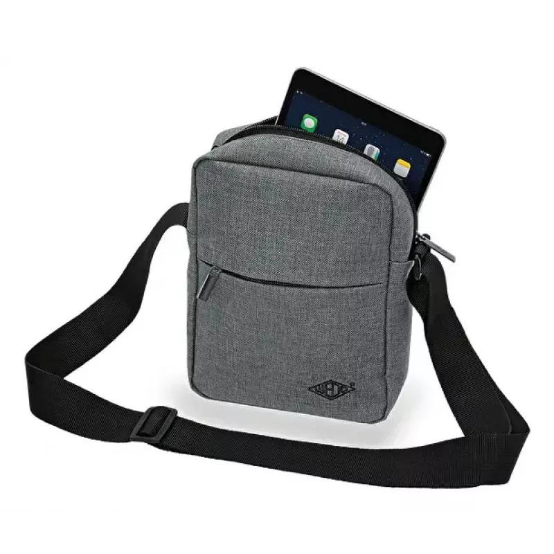 Schoudertas WEDO 59 350512 — polyester grijs unisex schouder-/handtas, rits
