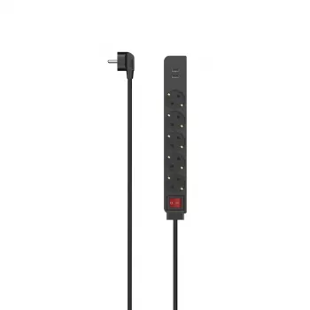 Hama 00223184 stekkerdoos 1,4 m 5 stopcontacten binnen zwart