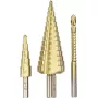 kwb 525890 Trapborenset met freesboor, 3 stuks, 4-12 mm / 4-30 mm / 6 mm, HSS TiN