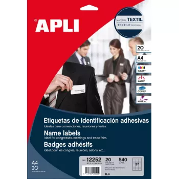 Zelfklevende printeretiketten APLI 12252 wit 6,35 x 2,96 cm 540 etiketten