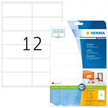 Zelfklevend printeretiket HERMA Premium A4 105x48 mm 300 stuks