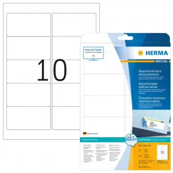 Herbruikbare adresetiketten HERMA Movables A4 96x50,8 mm