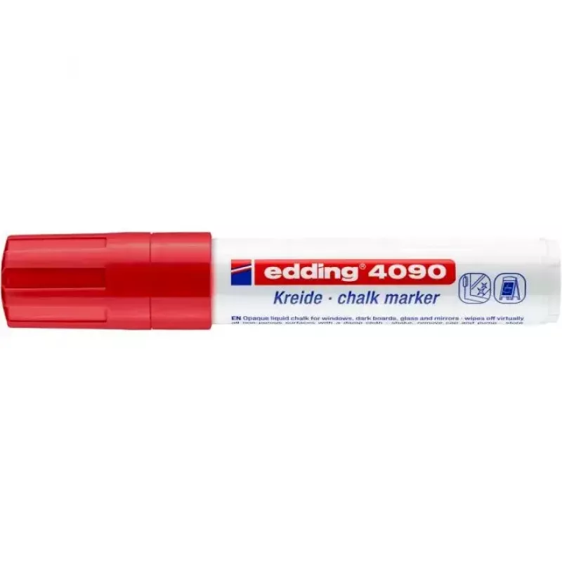 Krijtmarker Edding 4090 beitelpunt rood