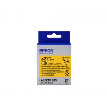 Epson labelcartridge Heat Shrink Tube (HST) LK-7YBA21 zwart/geel D21mm (2,5 m)