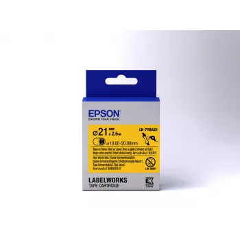 Epson labelcartridge Heat Shrink Tube (HST) LK-7YBA21 zwart/geel D21mm (2,5 m)