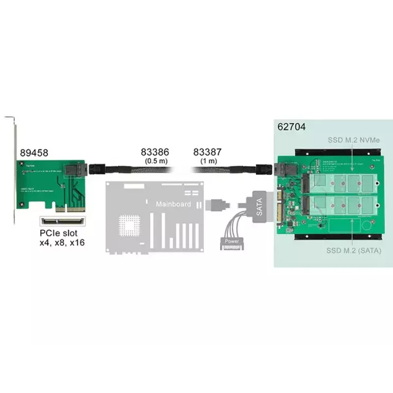 Interne M.2-adapter DeLOCK 62704