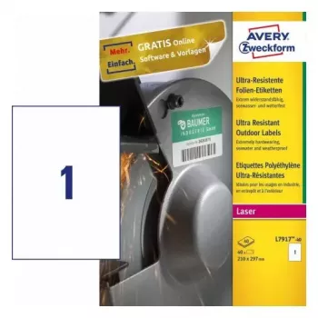 Zelfklevend printeretiket Avery L7917-40