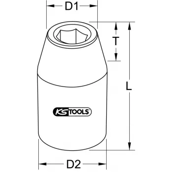 Dopsleutel KS Tools 911.1253 1/2 inch aandrijving 1 kop 50 g