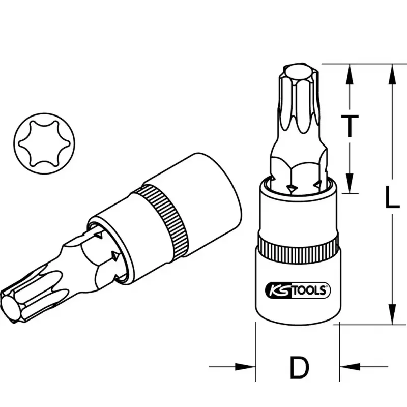 Dopsleutelset KS Tools 911.1445 1/4 inch aandrijving 1 kop 15 g