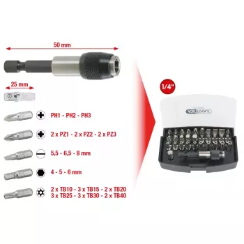 Schroevendraaierbitset KS Tools 911.2060 32 stuks