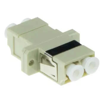 ACT glasvezel LC-Duplex-adapter Multimode OM1/OM2 flens, LC/LC, ivoor, Multimode, keramisch, OM1, 1 stk.