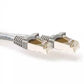 ACT grijs 1,5 meter LSZH SFTP CAT6A patchkabel rastongebonden met RJ45-stekkers
