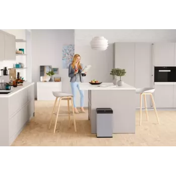 Hailo Big-Box Swing L rechthoekige stalen afvalbak wit