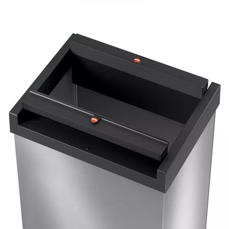 Hailo Big-Box Swing L rechthoekige stalen afvalbak zilver