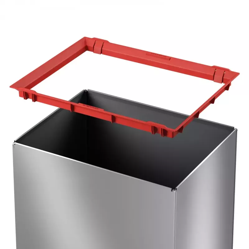 Hailo Big-Box Swing L rechthoekige stalen afvalbak zilver