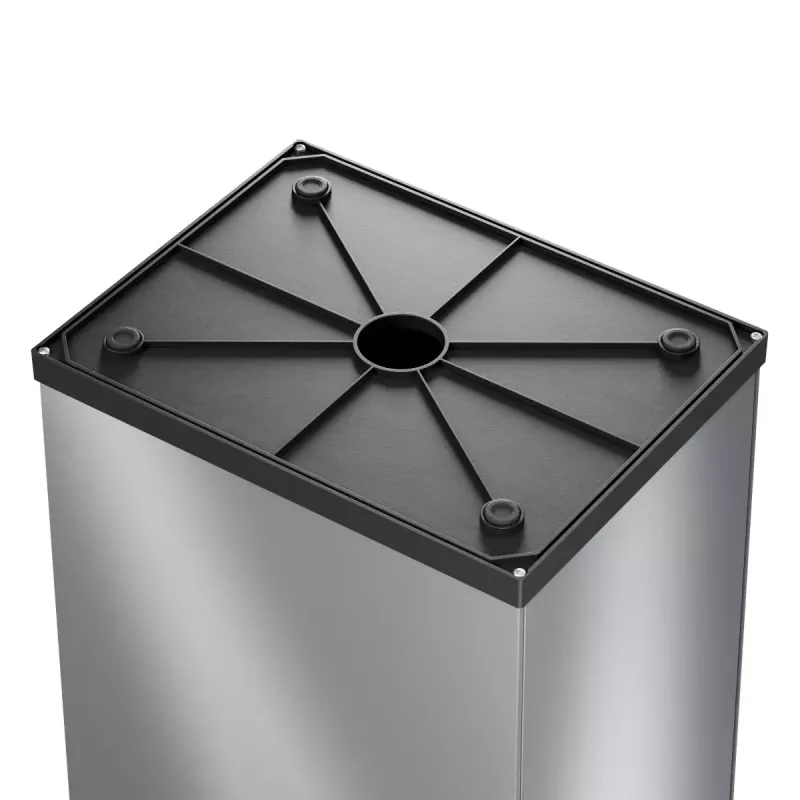 Hailo Big-Box Swing L rechthoekige stalen afvalbak zilver