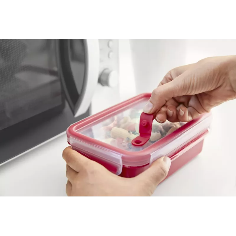 EMSA N10604 vierkante box 1,3 L rood, transparant 1 stk.