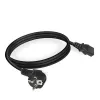 ACT Powercord netsnoer CEE 7/7 stekker (haaks) - C13 zwart 2 m