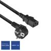 ACT Powercord netsnoer CEE 7/7 stekker (haaks) - C13 zwart 2 m