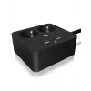 ICY BOX IB-MPS2220B-CH stroomverlenging 1,9 m 2 AC-stopcontacten binnen zwart