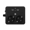 ICY BOX IB-MPS2220B-CH stroomverlenging 1,9 m 2 AC-stopcontacten binnen zwart