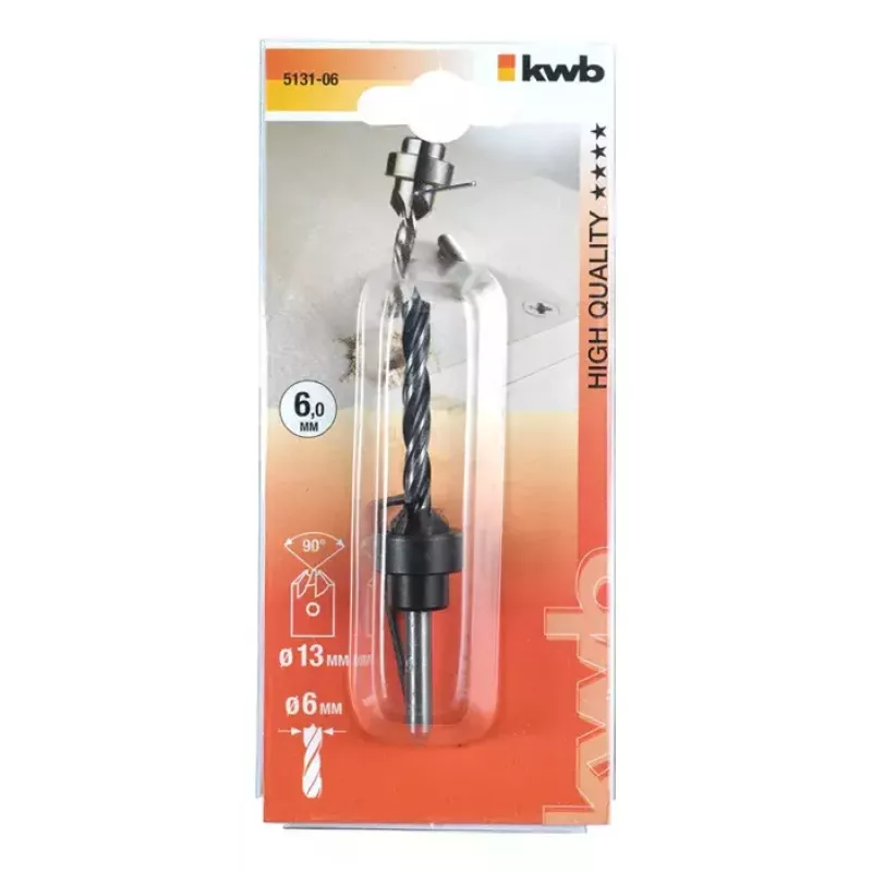 Boor KWB 513106 6 mm voor spaanplaat, hardhout, kunststof, zachthout