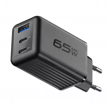 Cellularline Multipower Micro 65W ultracompacte 65W-snellader met 3 aansluitingen