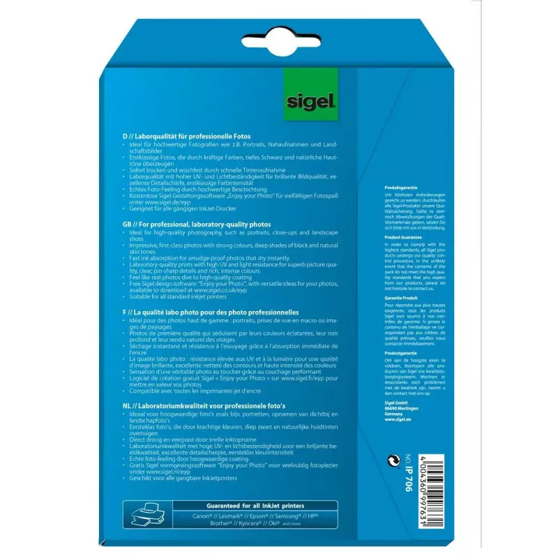 Glanzend fotopapier Sigel InkJet Ultra IP706