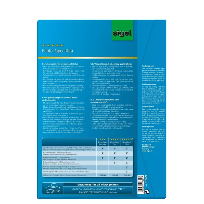 Fotopapier satin Sigel InkJet Ultra A4
