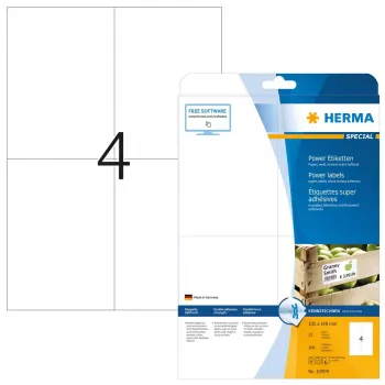Labels A4 HERMA 10909 wit extra sterk hechtend papier mat 100 stuks
