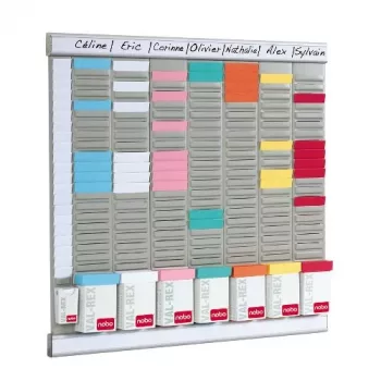 Nobo T-Card Office Planner Kit 24 slots, wit, 480 mm, 480 mm, 1,97 kg, 497 mm, 37 mm