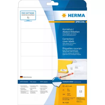 Zelfklevende etiketten HERMA A4 97x42,3 mm 300 stuks