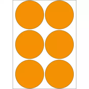 Multifunctionele etiketten HERMA 2284 lichtoranje 50 mm rond 144 stuks
