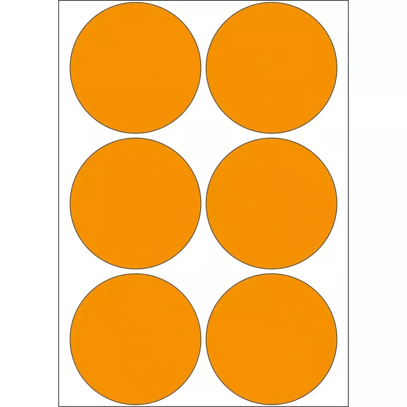 Multifunctionele etiketten HERMA 2284 lichtoranje 50 mm rond 144 stuks
