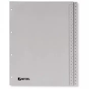 Rexel PP-register, grijs, numeriek, grijs, A4, 225 mm, 300 mm, 7 mm, 1 st.
