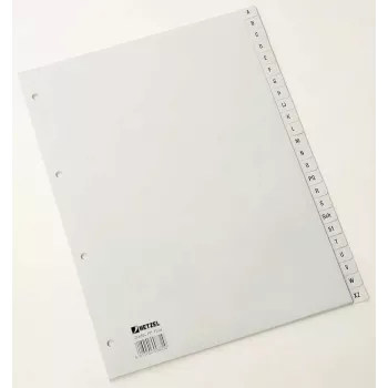 Rexel PP-tabbladen, grijs, alfabetisch, alfabetisch tabregister, polypropyleen (PP), grijs, A4, 226 mm, 297 mm