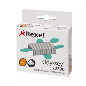 Rexel nietjes Odyssey verpakking met 2500 stuks, nietjespakket, 2500 nietjes, staal, zilver, 60 blad, 130 g