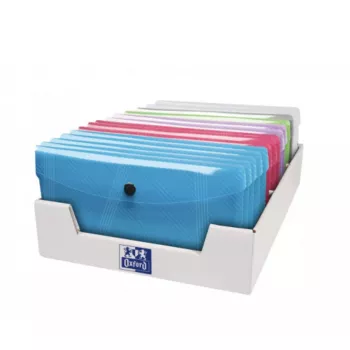 Enveloppenmap Oxford 400031413 polypropyleen (PP) blauw groen grijs roze lila transparant DL