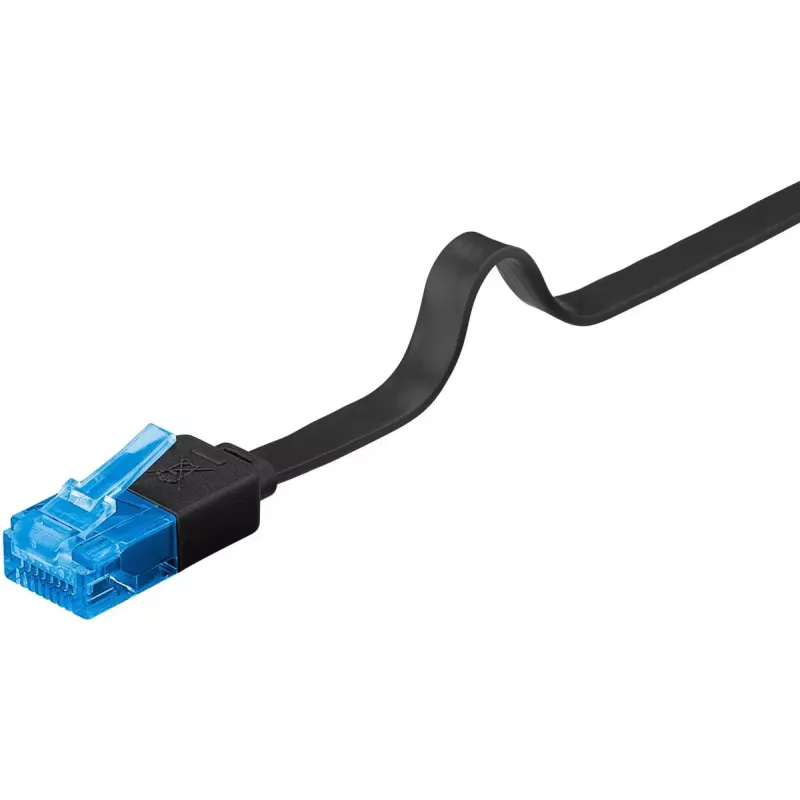Platte patchkabel Goobay CAT 6A U/UTP zwart 5 m