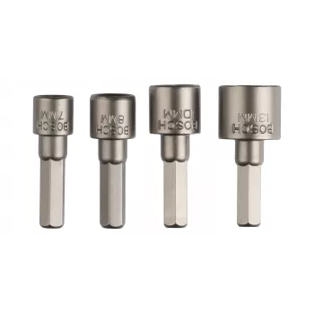 Bosch 2609255904 Dopsleutelset met 1/4-inch zeskantschacht, 4 stuks